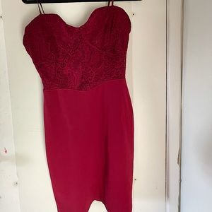 Red/Maroon Net Dress